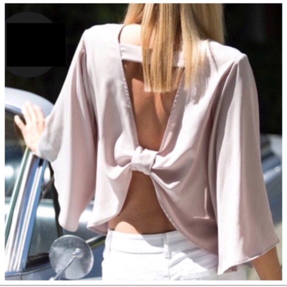 •Closeout• Open Back Blush Blouse - Picture 2 of 3